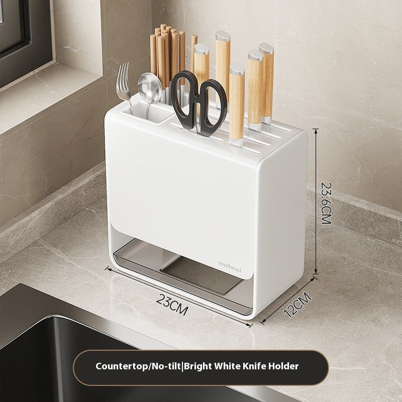 Gun Gray Kitchen Knife Storage and Holder Rack