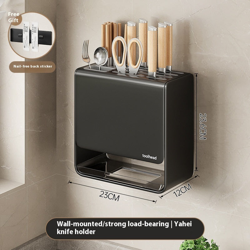Gun Gray Kitchen Knife Storage and Holder Rack