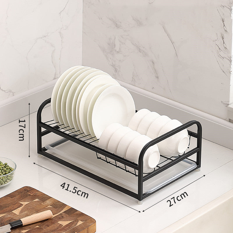 Kitchen Dishware Storage Rack with Drain and Cupboard Organizer
