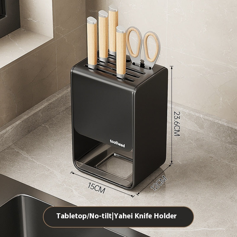 Gun Gray Kitchen Knife Storage and Holder Rack