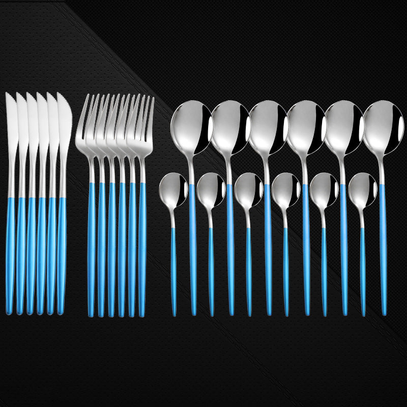 24-Piece Stainless Steel Western Spoon and Fork Set