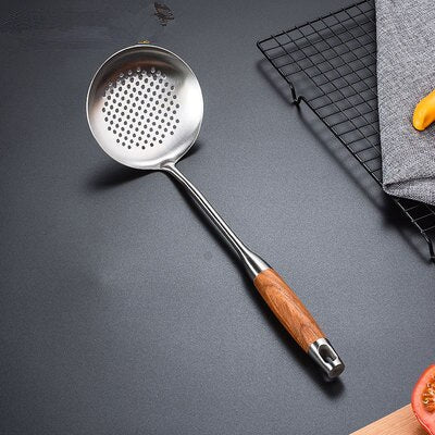 304 Stainless Steel Kitchen Spoon with Huali Wooden Handle