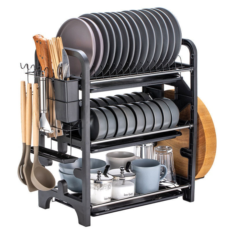 Multi-Functional Kitchen Storage Box for Bowls, Plates, and Cutlery