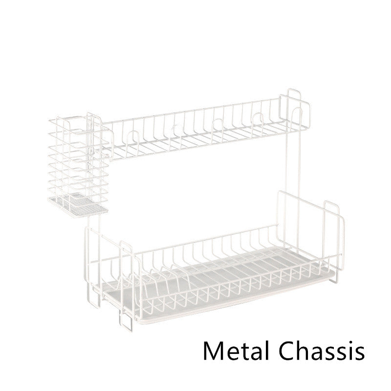 Multi-Function Double-Layer Kitchen Dish Drying and Storage Rack