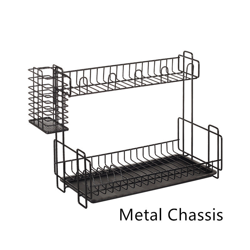 Multi-Function Double-Layer Kitchen Dish Drying and Storage Rack