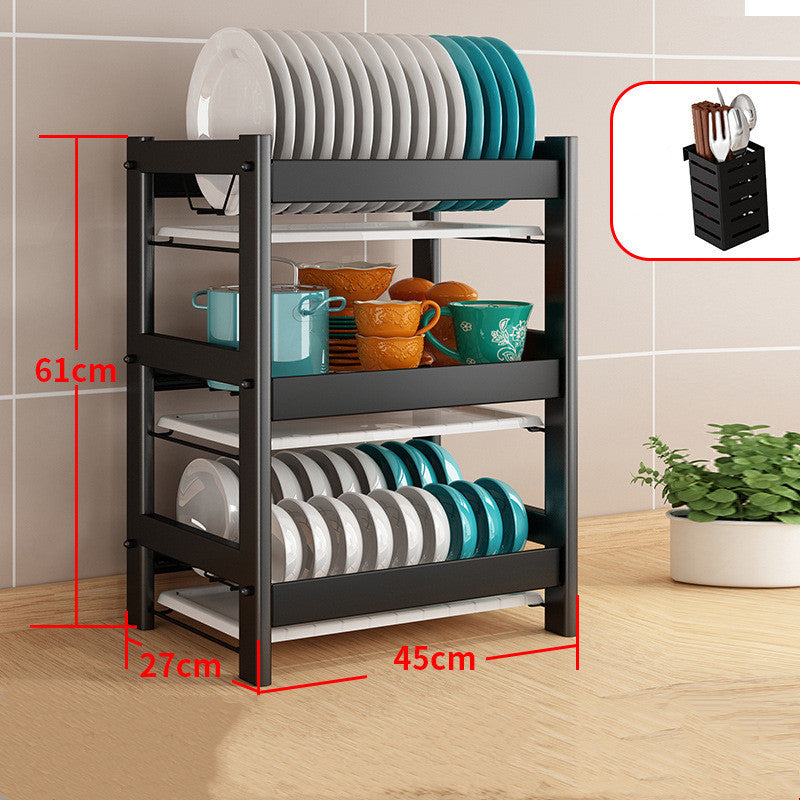 Kitchen Dish Drying Rack with Storage Organizer