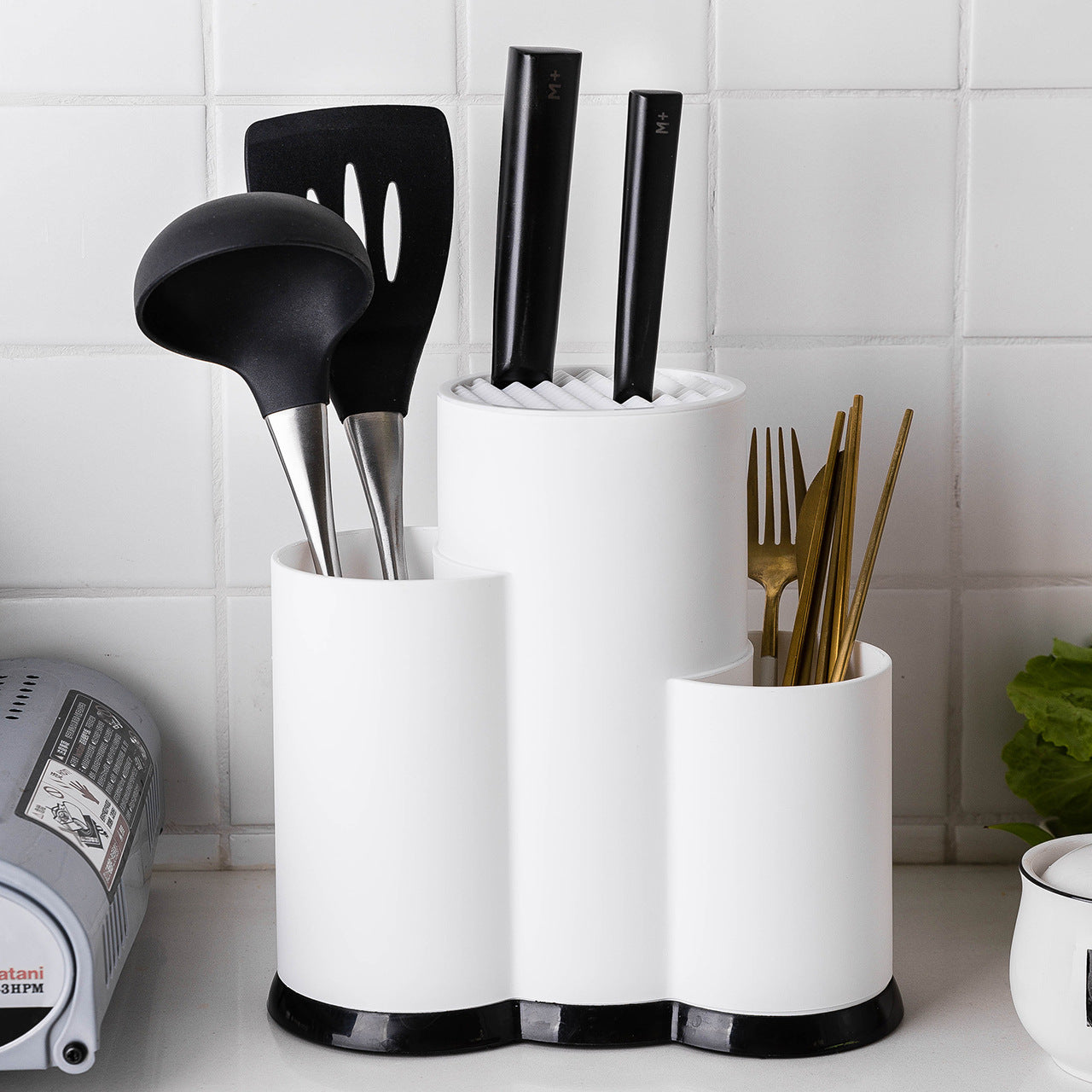 TPR Knife Holder and Cutting Board Multi-Functional Kitchen Storage Rack