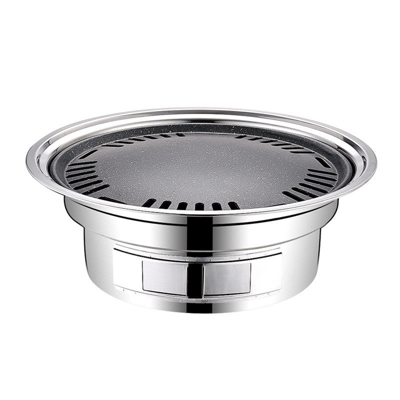 Portable Round Stainless Steel Charcoal Korean BBQ Grill