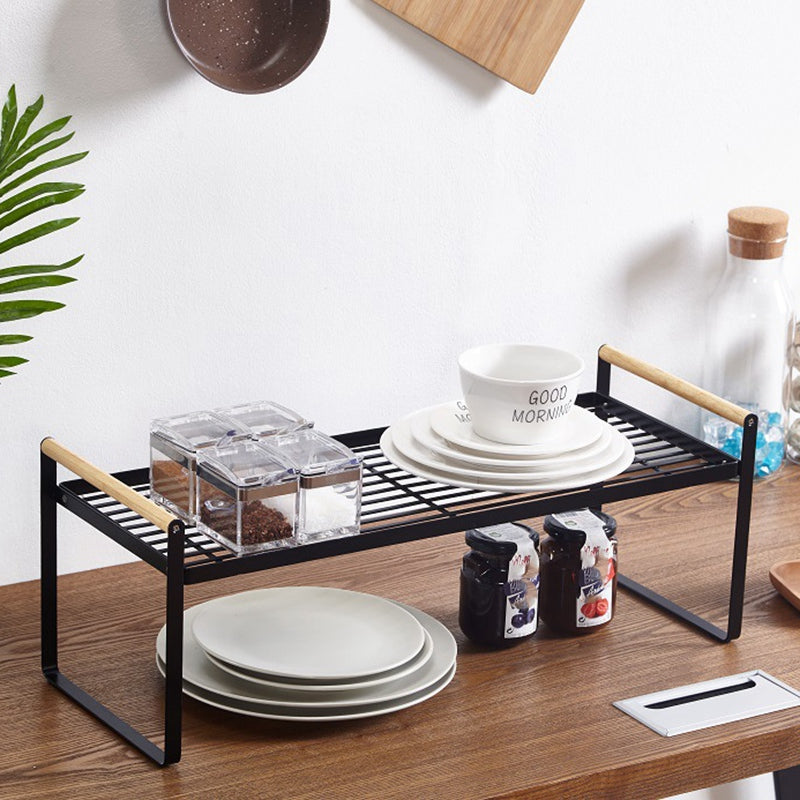 Double-Layer Wrought Iron Kitchen Condiment Storage Rack