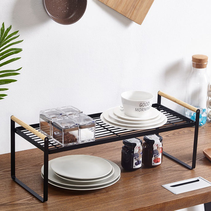 Double-Layer Wrought Iron Kitchen Condiment Storage Rack