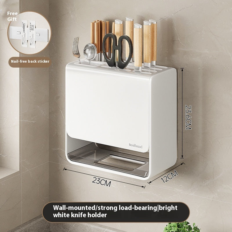 Gun Gray Kitchen Knife Storage and Holder Rack