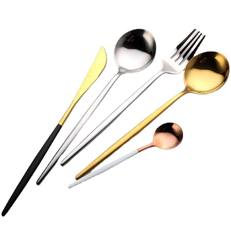 Black and Gold Stainless Steel Cutlery Set