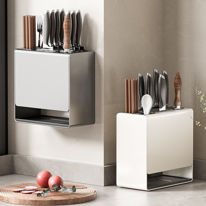 Gun Gray Kitchen Knife Storage and Holder Rack