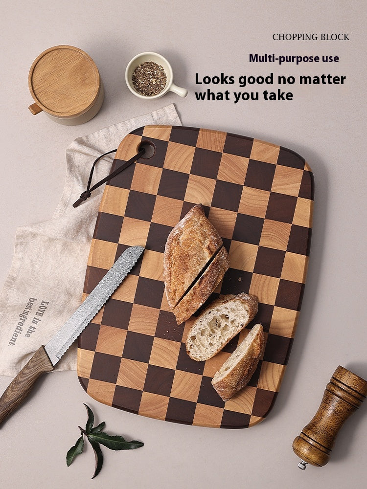 Acacia Wood Chessboard Grid Solid Cutting Board
