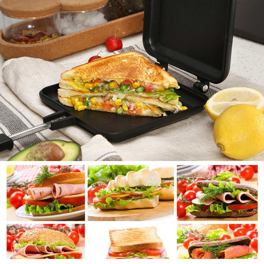 Induction-Compatible Sandwich and Breakfast Frying Pan