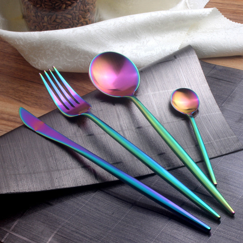 Black and Gold Stainless Steel Cutlery Set