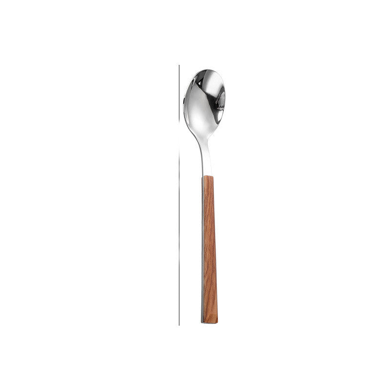 Stainless Steel Wood Grain Steak Spoon