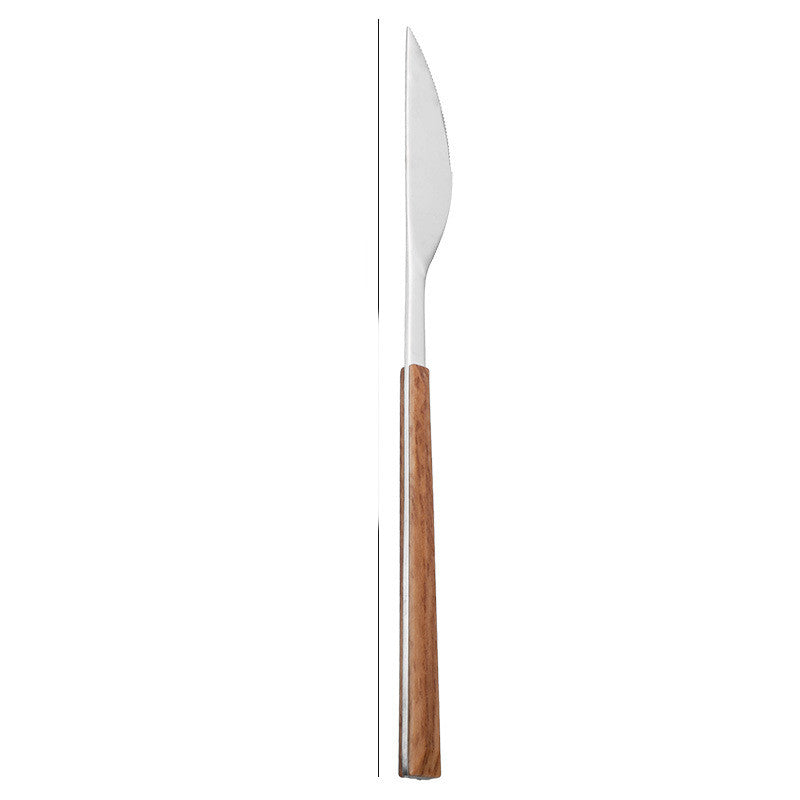 Stainless Steel Wood Grain Steak Spoon