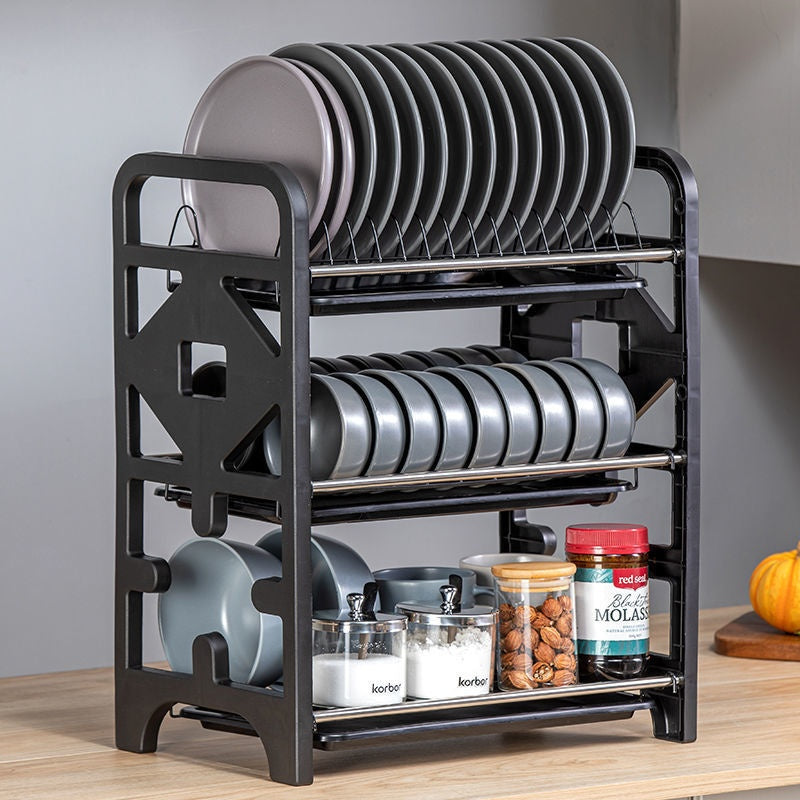 Multi-Functional Kitchen Storage Box for Bowls, Plates, and Cutlery