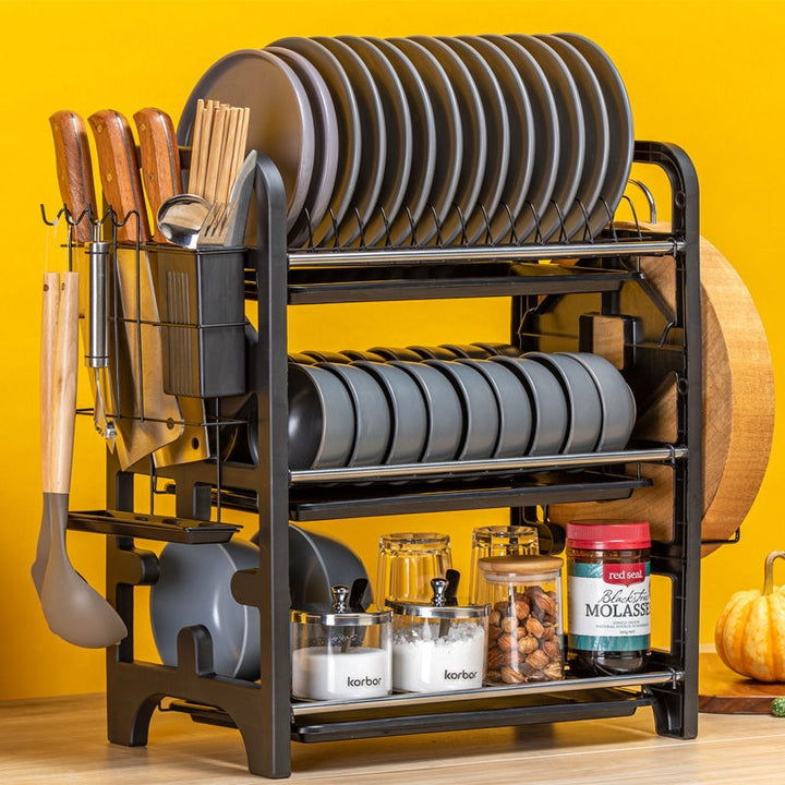 Multi-Functional Kitchen Storage Box for Bowls, Plates, and Cutlery