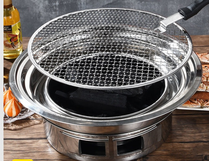 Korean Stainless Steel Charcoal Barbecue Grill for Home and Commercial Use