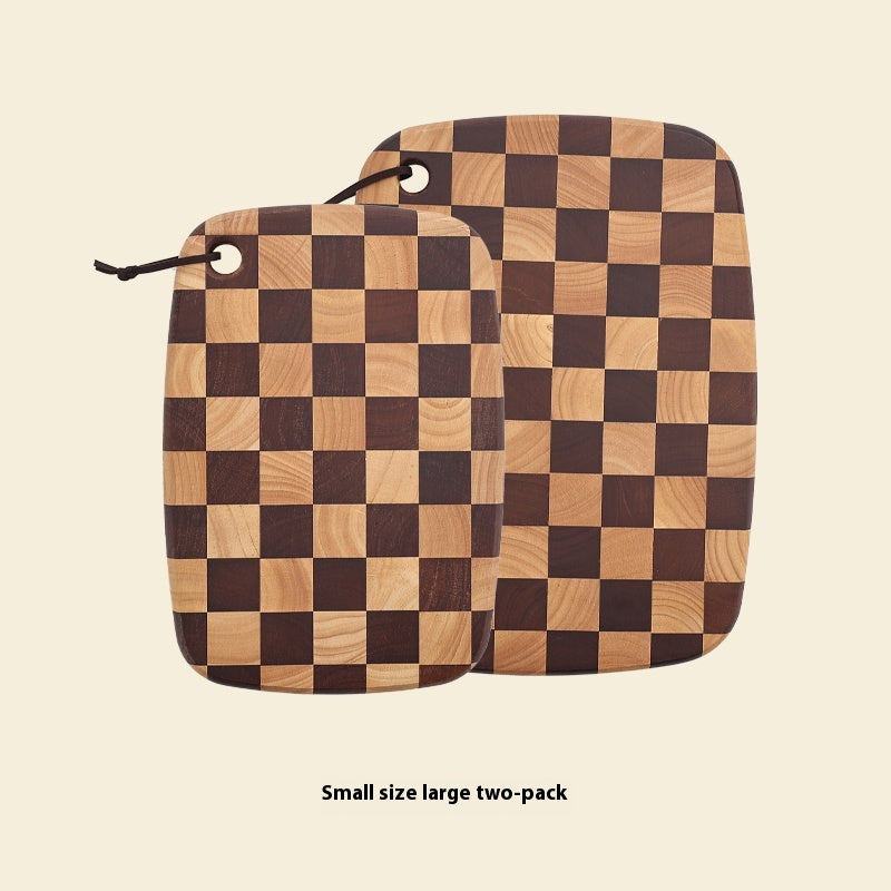 Acacia Wood Chessboard Grid Solid Cutting Board
