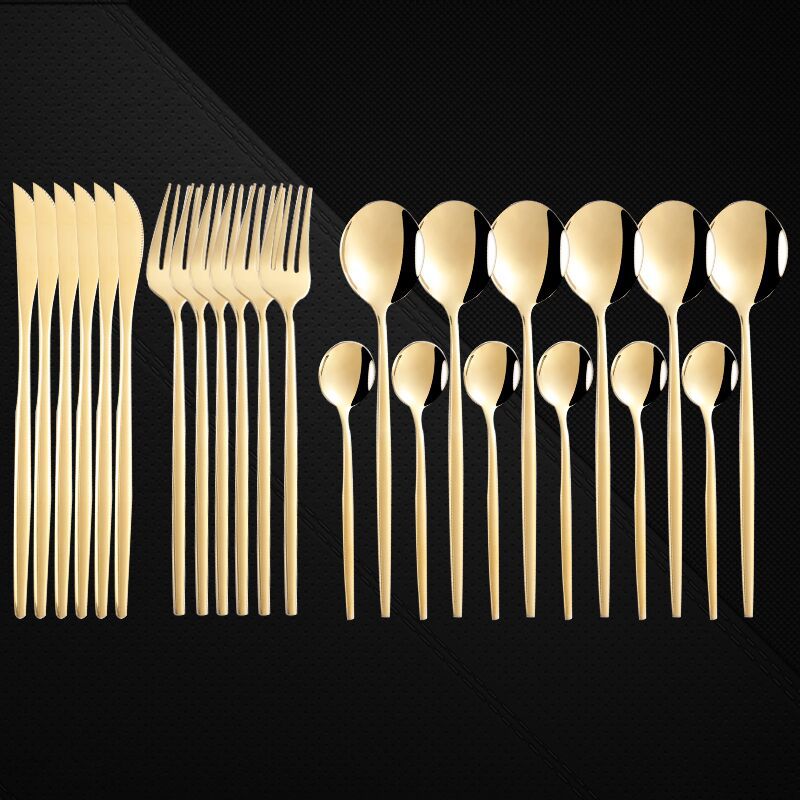 24-Piece Stainless Steel Western Spoon and Fork Set