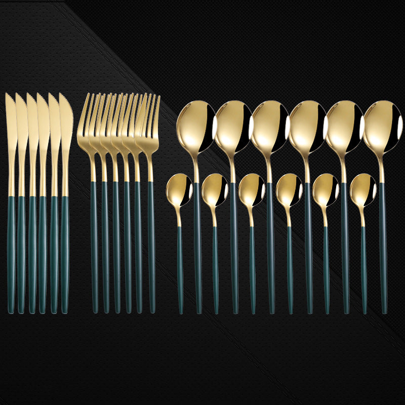 24-Piece Stainless Steel Western Spoon and Fork Set