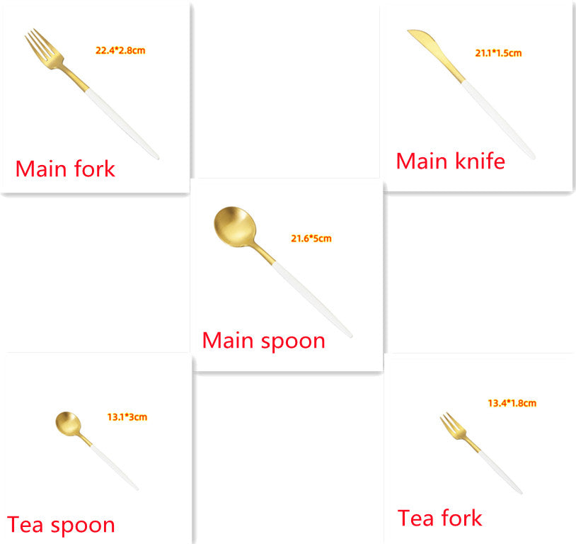 304 Stainless Steel Western Knife, Fork, and Spoon Set
