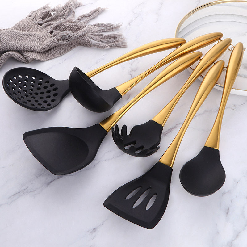 7-Piece Nonstick Pan Stir-Fry Utensil Set with Stand