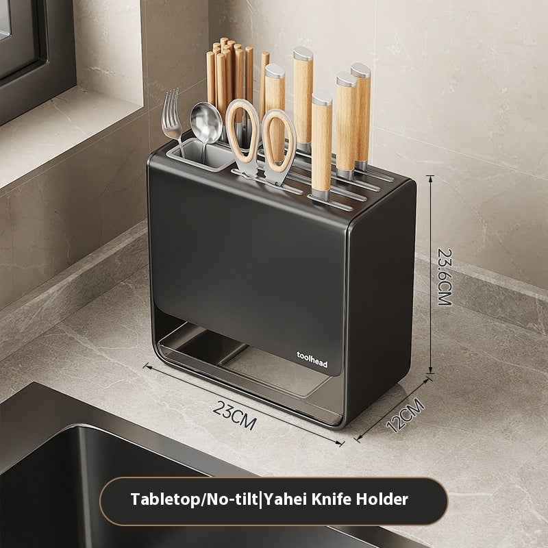 Gun Gray Kitchen Knife Storage and Holder Rack