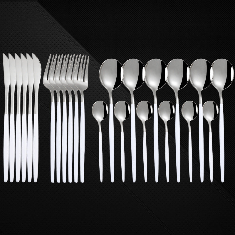 24-Piece Stainless Steel Western Spoon and Fork Set