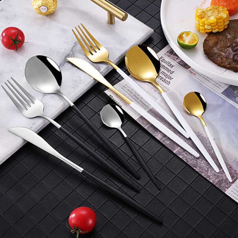 24-Piece Stainless Steel Western Spoon and Fork Set