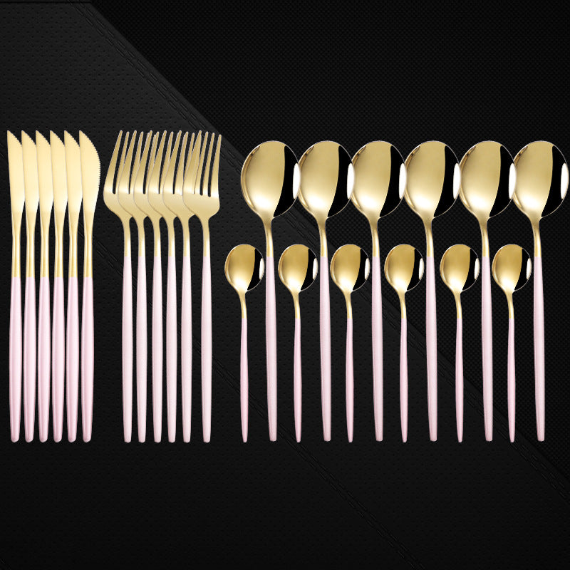 24-Piece Stainless Steel Western Spoon and Fork Set