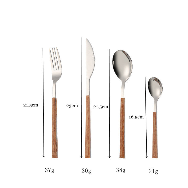 Stainless Steel Wood Grain Steak Spoon