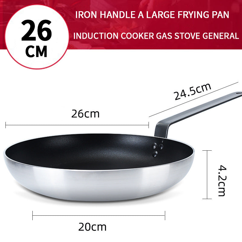 High-Quality Aluminum Alloy Flat Bottom Frying Pan
