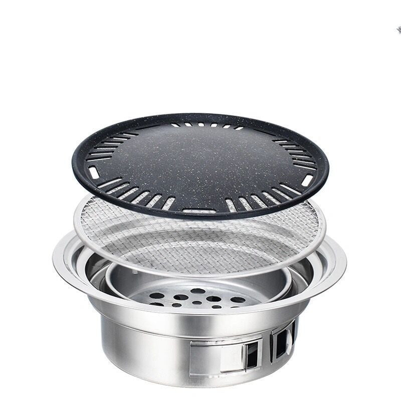 Korean Stainless Steel Charcoal Barbecue Grill for Home and Commercial Use