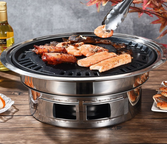 Korean Stainless Steel Charcoal Barbecue Grill for Home and Commercial Use