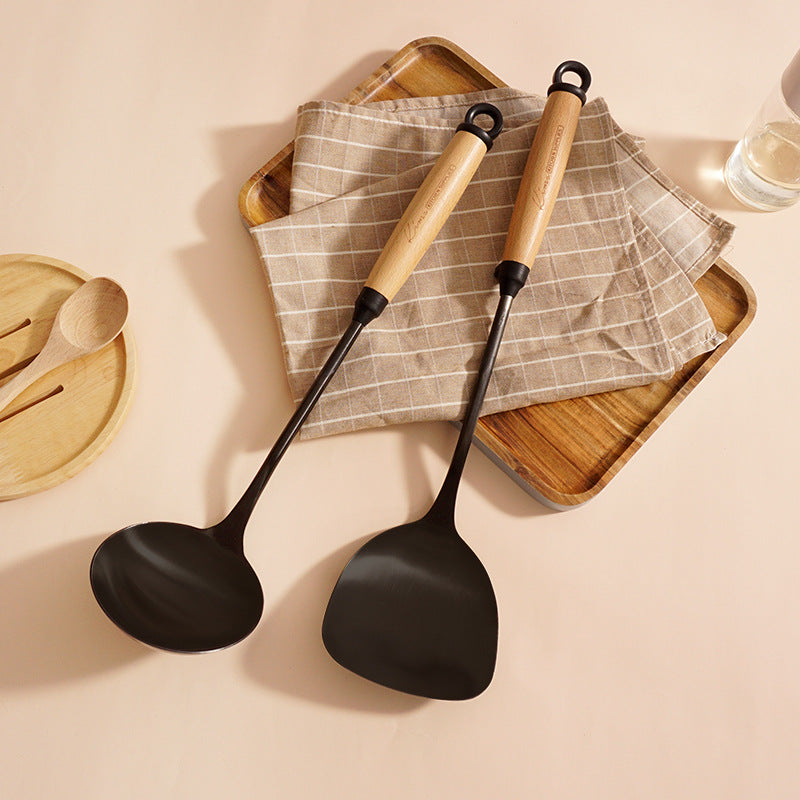 Household Kitchen Wooden Handle Cooking Utensil Set
