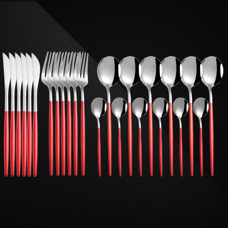 24-Piece Stainless Steel Western Spoon and Fork Set