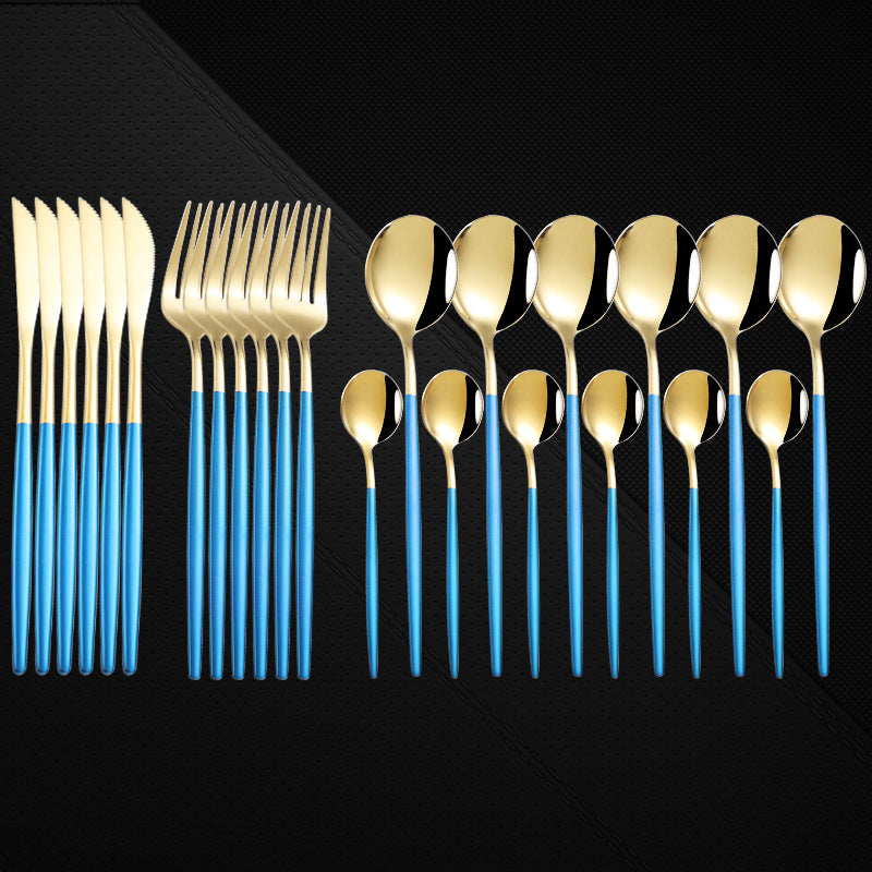 24-Piece Stainless Steel Western Spoon and Fork Set