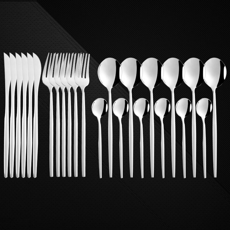24-Piece Stainless Steel Western Spoon and Fork Set
