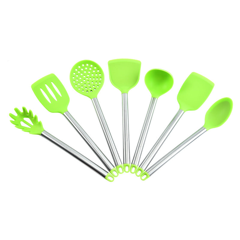 7-Piece Stainless Steel and Silicone Kitchen Utensil Set