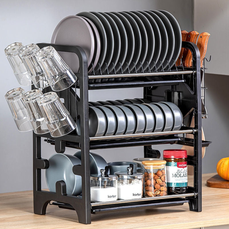 Multi-Functional Kitchen Storage Box for Bowls, Plates, and Cutlery