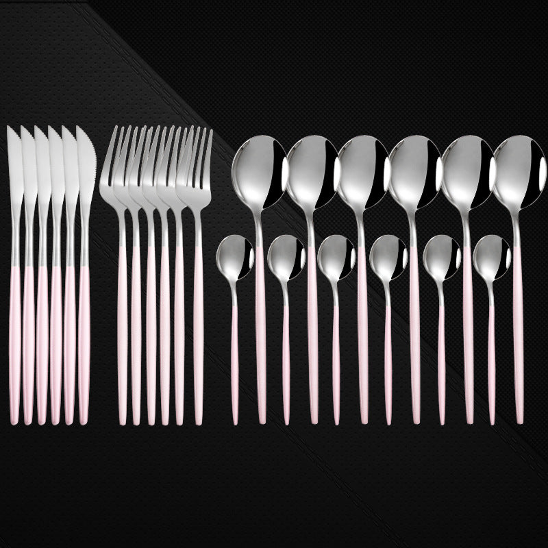 24-Piece Stainless Steel Western Spoon and Fork Set