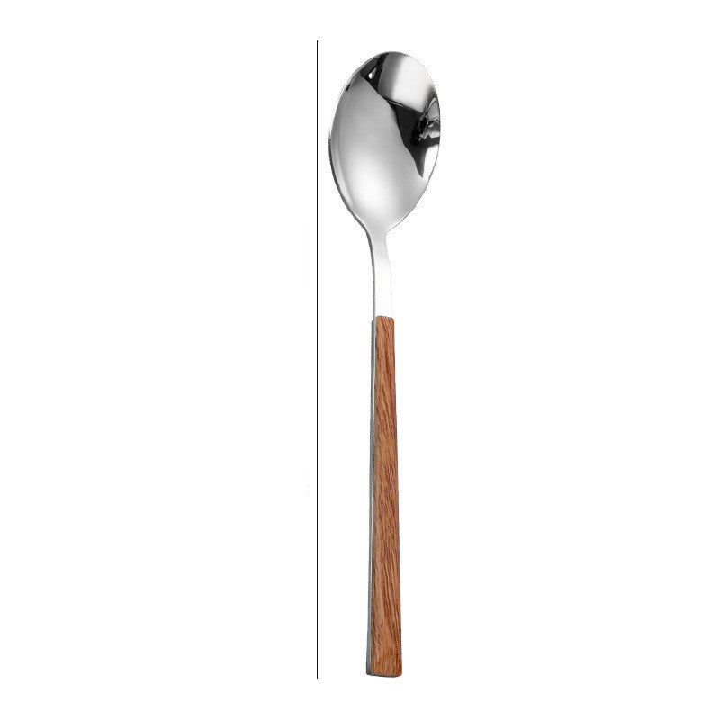 Stainless Steel Wood Grain Steak Spoon