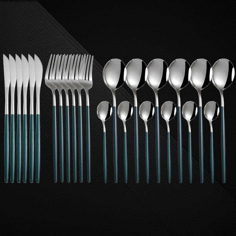 24-Piece Stainless Steel Western Spoon and Fork Set