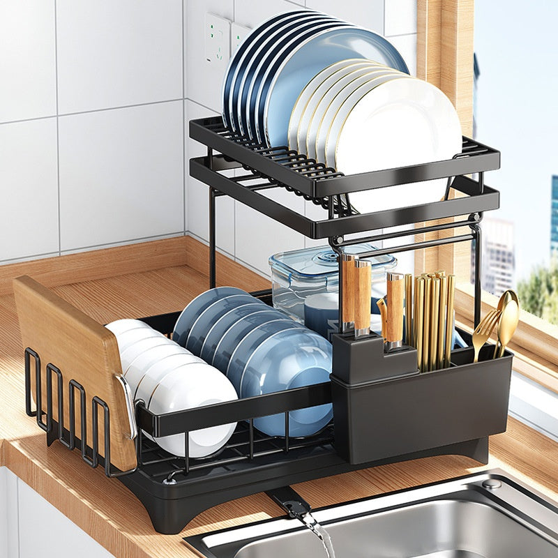 Kitchen Dish Drying and Storage Rack