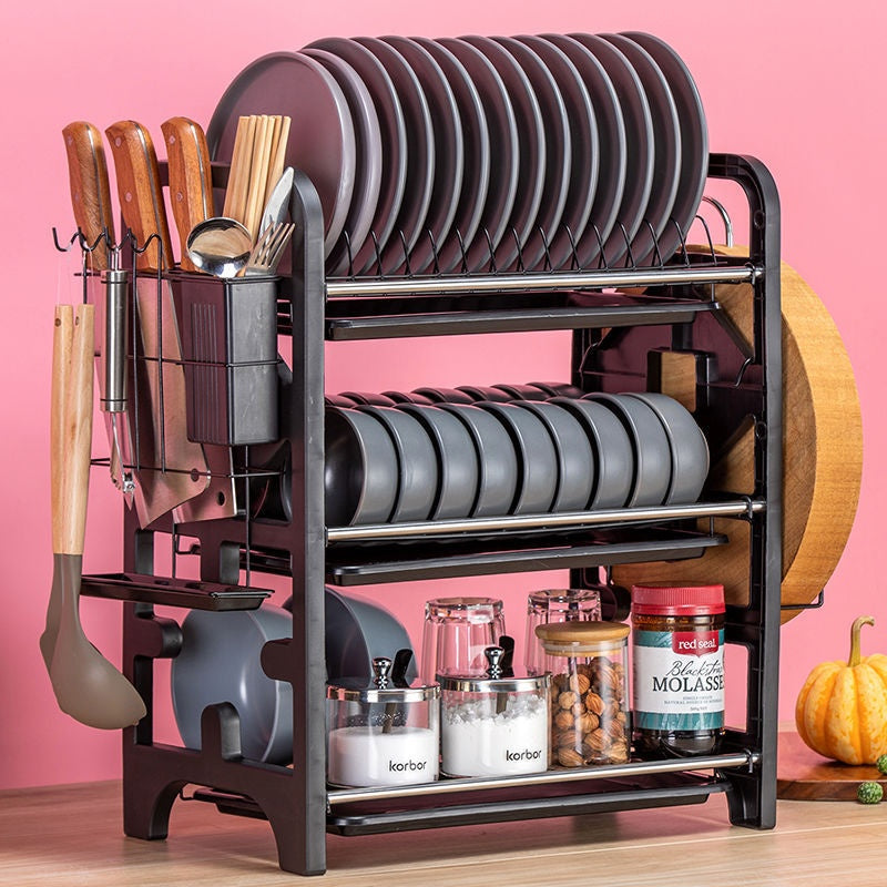 Multi-Functional Kitchen Storage Box for Bowls, Plates, and Cutlery