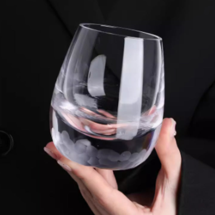 Hand Carved Crystal Glass for Whiskey and Spirits